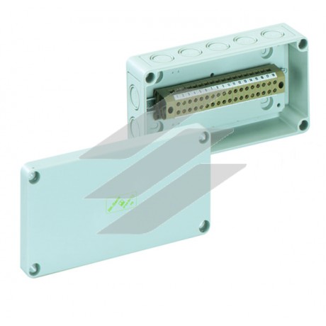 Корпус RKK 4/22-22х4² (180х94х57мм), клема 22х4мм², полістирол, метричні вводи-12місць під М16/20, IP66, Spelsberg